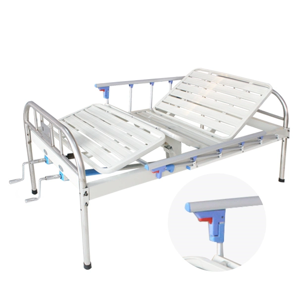 Factory Supply Kinds of Manual Two Function Patient Medical Clinic Hospital Bed