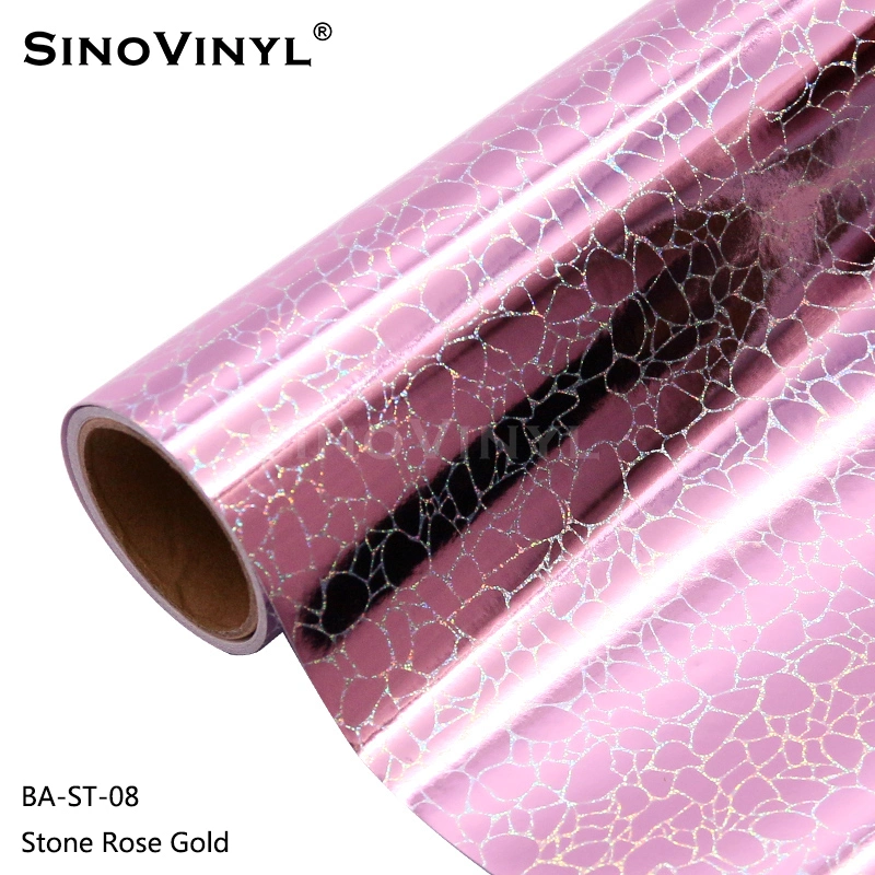 SINOVINLY 12x60" Nueva llegada Piedra holográfica láser Morado permanente DIY Craft Vinyl Cutting Plotter Film Cricut Vinyl