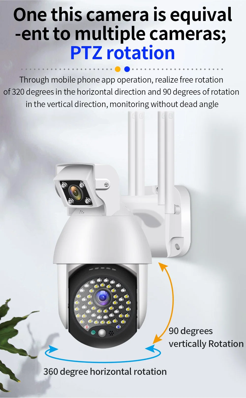 IP Wireless Dual-Lens HD WiFi Dome Camera Surveillance Security Device