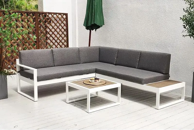 New Design All Weather Proof Fabric Outdoor Furniture 3PCS Aluminum Sofa Set