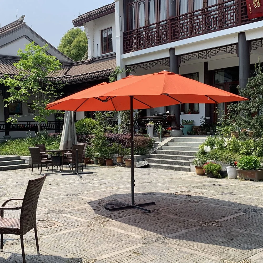 Deluxe Double Top Outdoor Sun Large Garden Umbrella Parasol