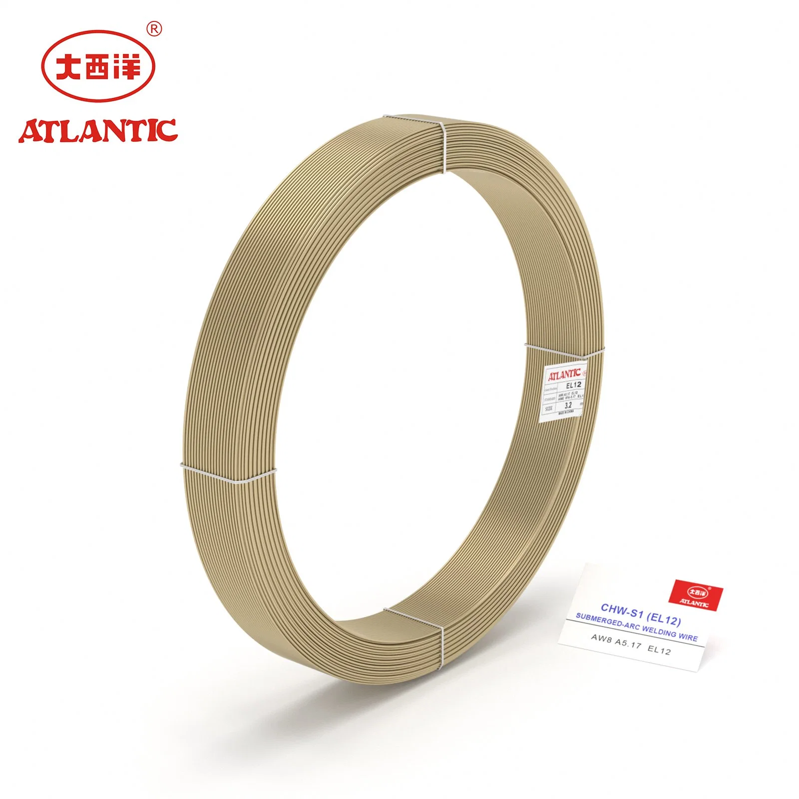 Atlantic China fábrica OEM ODM embalaje 4,0 mm EL12 de fundente para soldadura Submerged-Arc sinterizado cable