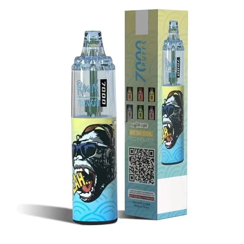 Randm Tornado 7000 Puffs Factory Großhandel/Lieferant Einweg-Akku 850mAh 50 Fruit Flavored vapes Randm Tornado 7K Puffs