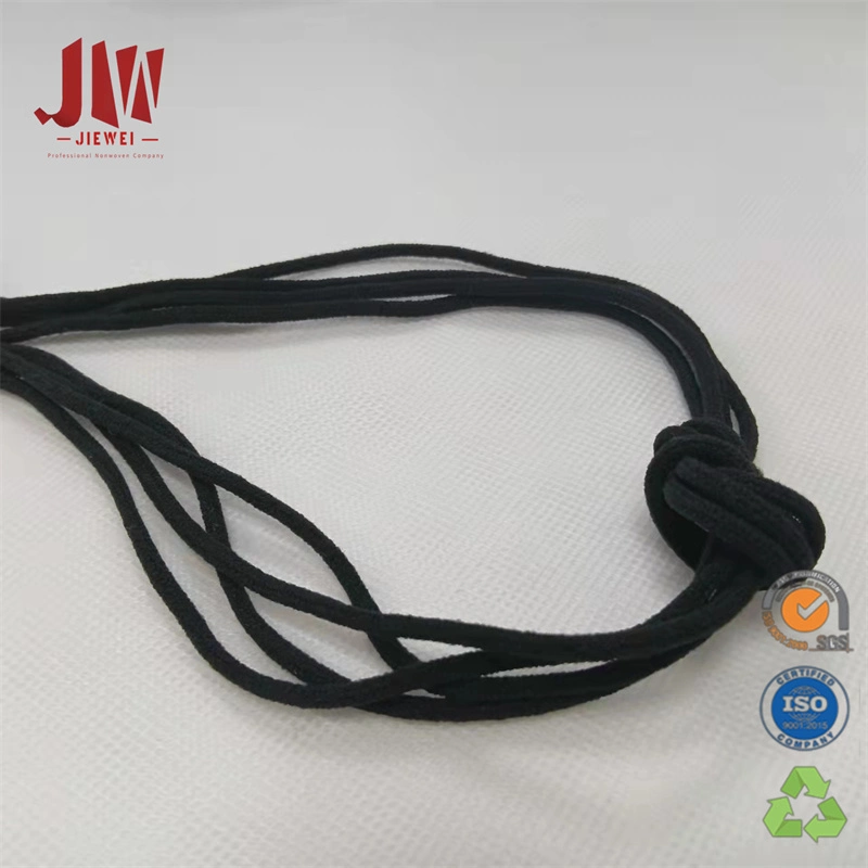 China Fábrica de Nylon de alta qualidade em preto/branco 3mm Earloop elástica