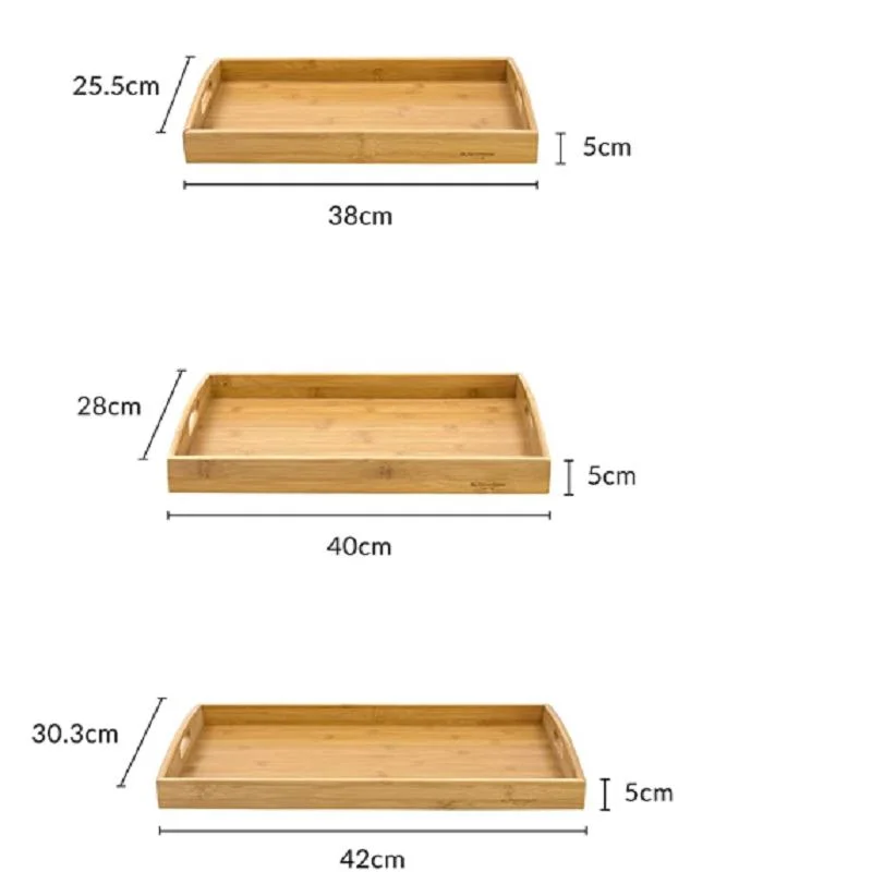 Bamboo Serving Tray Wooden with Handles Multi Functional Wholesale/Supplier