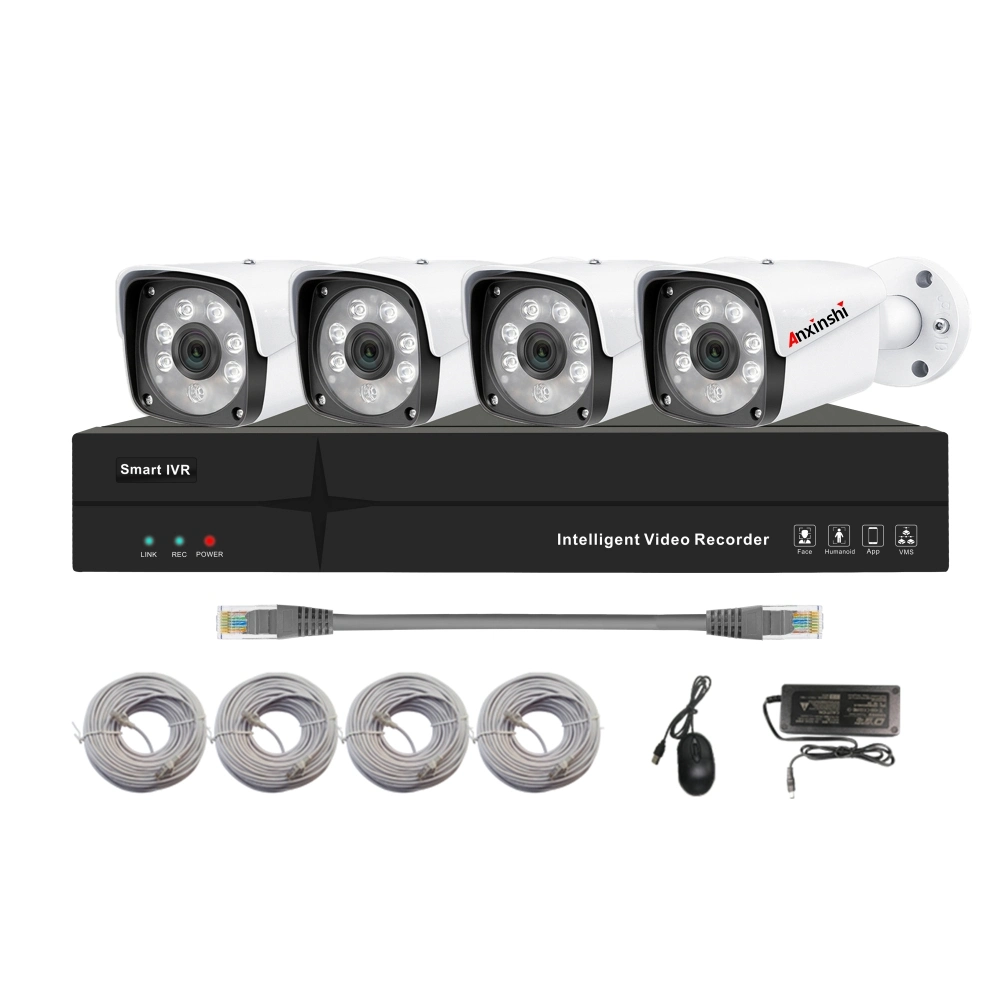 Seeeasy APP 4 Channel 4MP IR 30m Lens 3.6mm Built-in Audio Poe Normal Wired IP Cameras NVR Kits