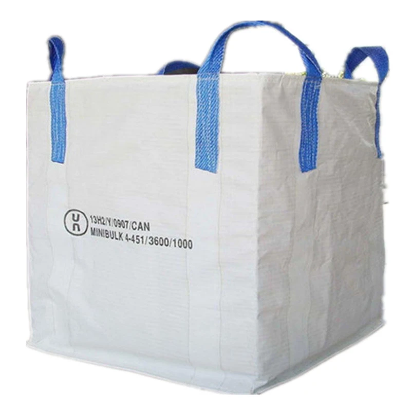 PP Woven Container Jumbo Bag Food Grade 1 Ton Top Cross Packing PCS Flat Color Printing Feature Weight Bottom Safety Material