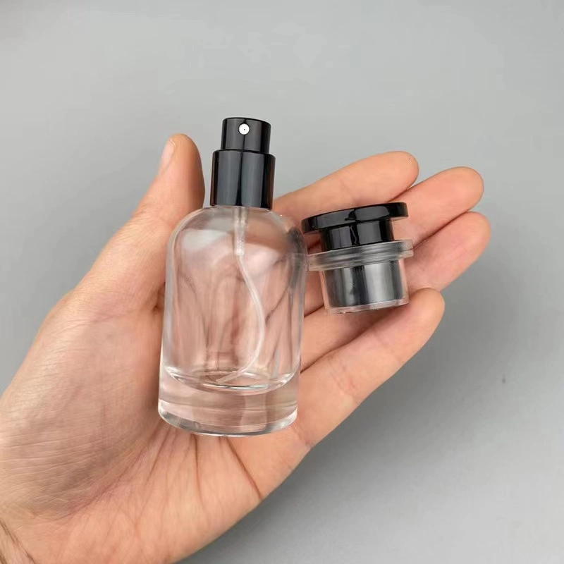 Empty Round Shape Spray Bottles Cylinder Luxury Custom Perfume Glass Bottle