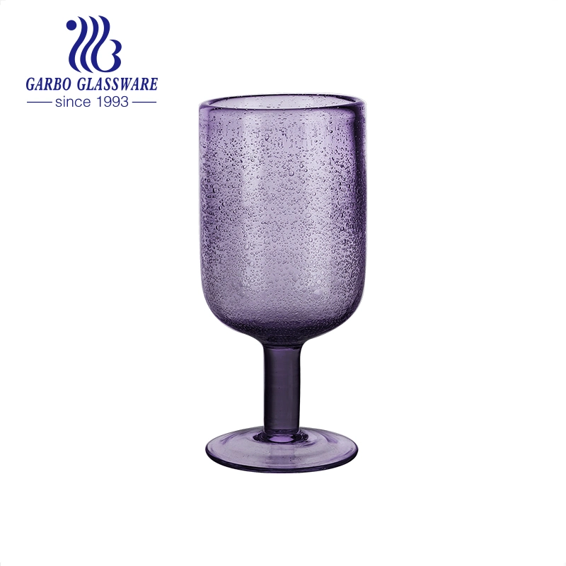 Garbo New Arrival Solid Color Glass Cup Goblet Glassware Inner with Bubble