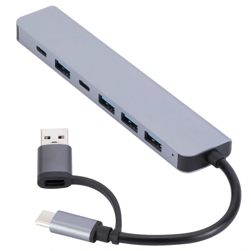 3 en 1 expansión Dock 3,0 RJ45*USB 7 SD TF Hub tipo C de tarjeta