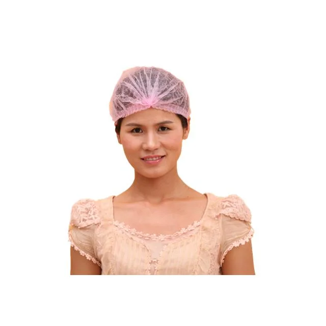 Disposable Nonwoven Hairnet Clip Mob Cap Bouffant Cap Hair Net with Elastic