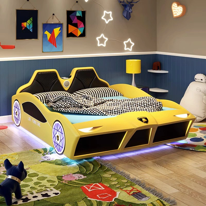 Modern Children Kids' Beds Car Race Bed Boy Wooden Bedroom Furniture