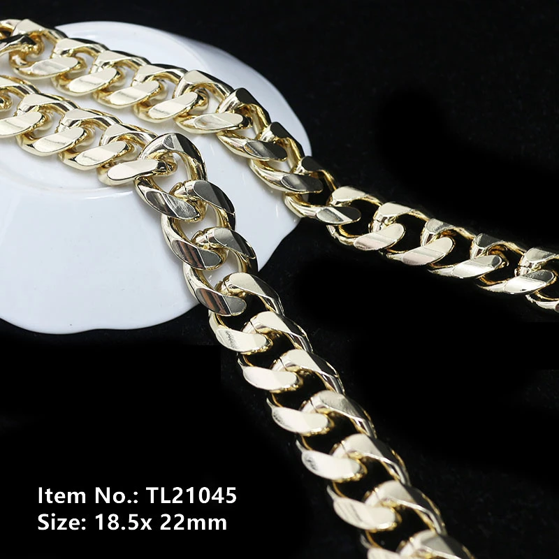 High Quality Gold Aluminum Decorative Metal Chains for Bags Tl21045