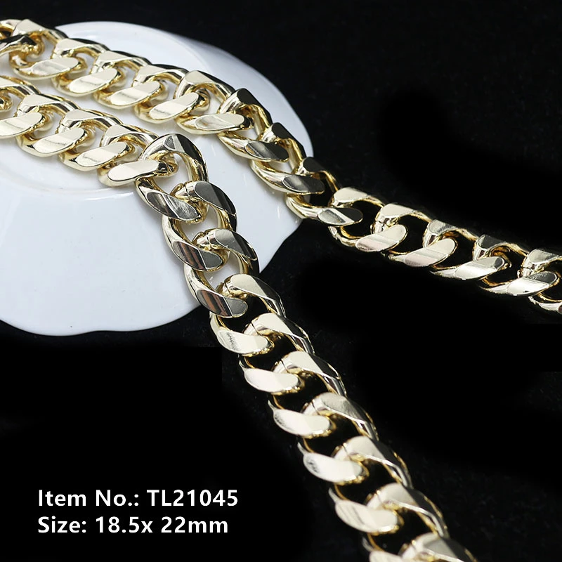 High quality/High cost performance  Gold Aluminum Decorative Metal Chains for Bags Tl21045