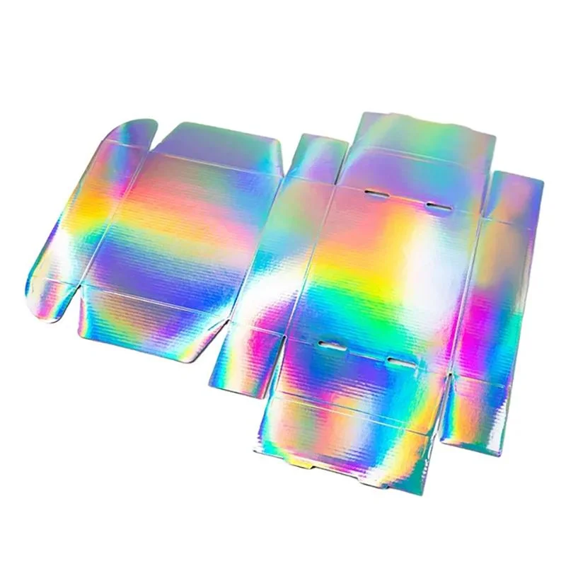 Custom Color Shipping Holographic Laser Paper Cardboard Clothes Corrugated Packaging Mailing Boxes