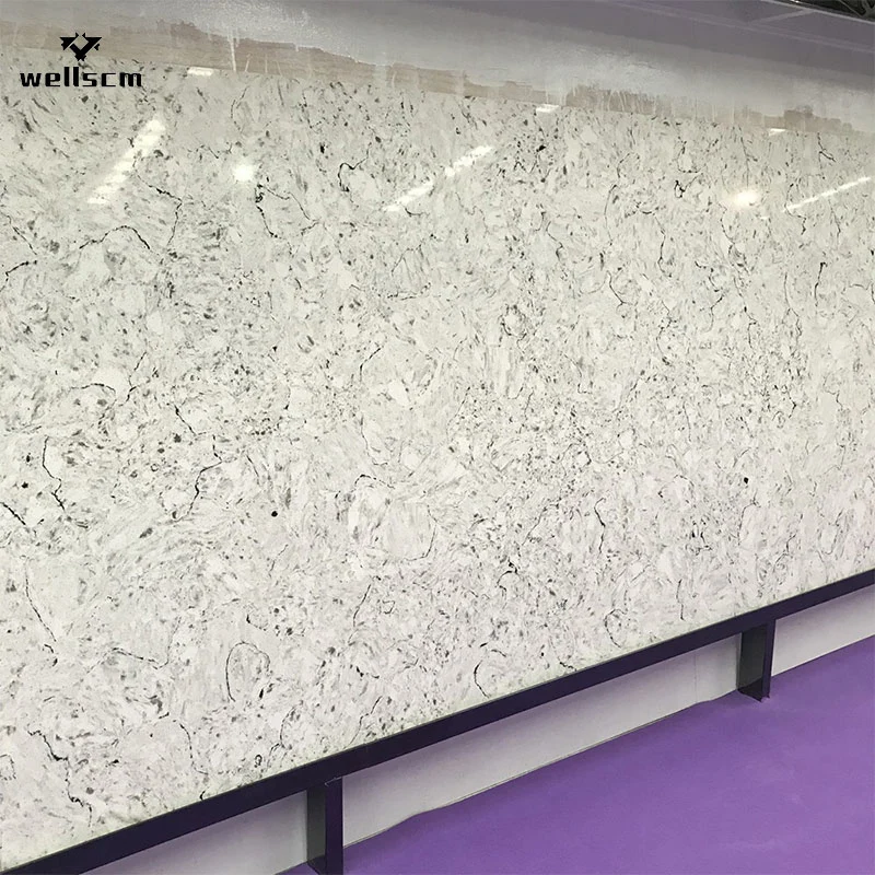 Artificial Quartz Stone Slab Countertop Flooring Tiles Solid Surface for Kitchen Bathroom