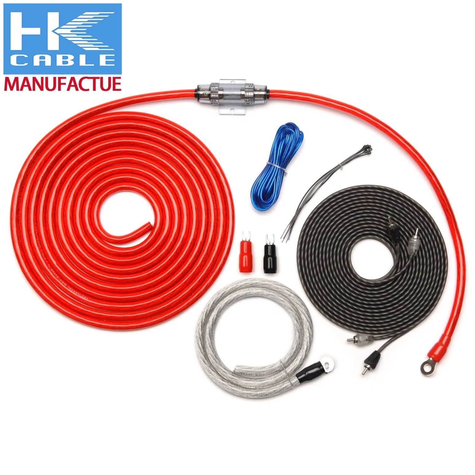 Venda China fábrica produção chegada 0AWG Kit de cabo de áudio para carro Kit de cabos do amplificador para automóvel Kit de cabo do amplificador rígido