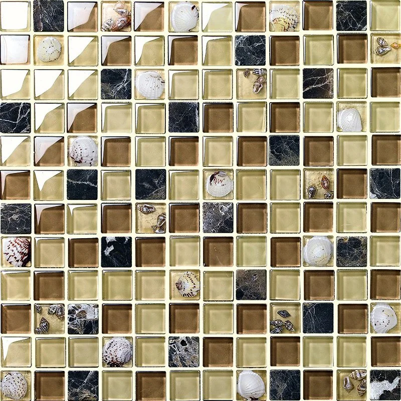300X300 Black Grey White Mix Color Crystal Glass Mosaic Wall Floor Tiles