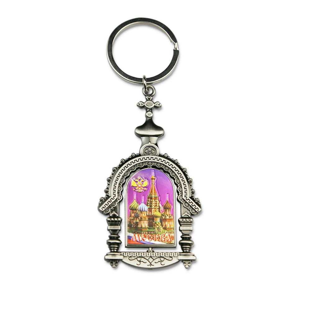 Souvenir Metal Zinc Alloy Fashion Customized Keychain Personality Colorful Key Rings Metal