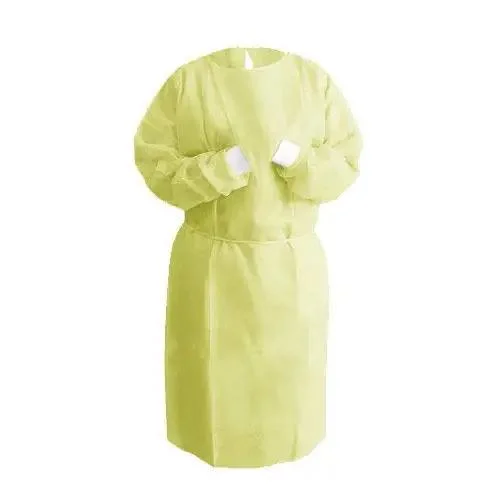 SJ Chemotherapy Gowns Disposable Yellow Color Waterproof Medical Surgical EN14126 Isolation Clothing