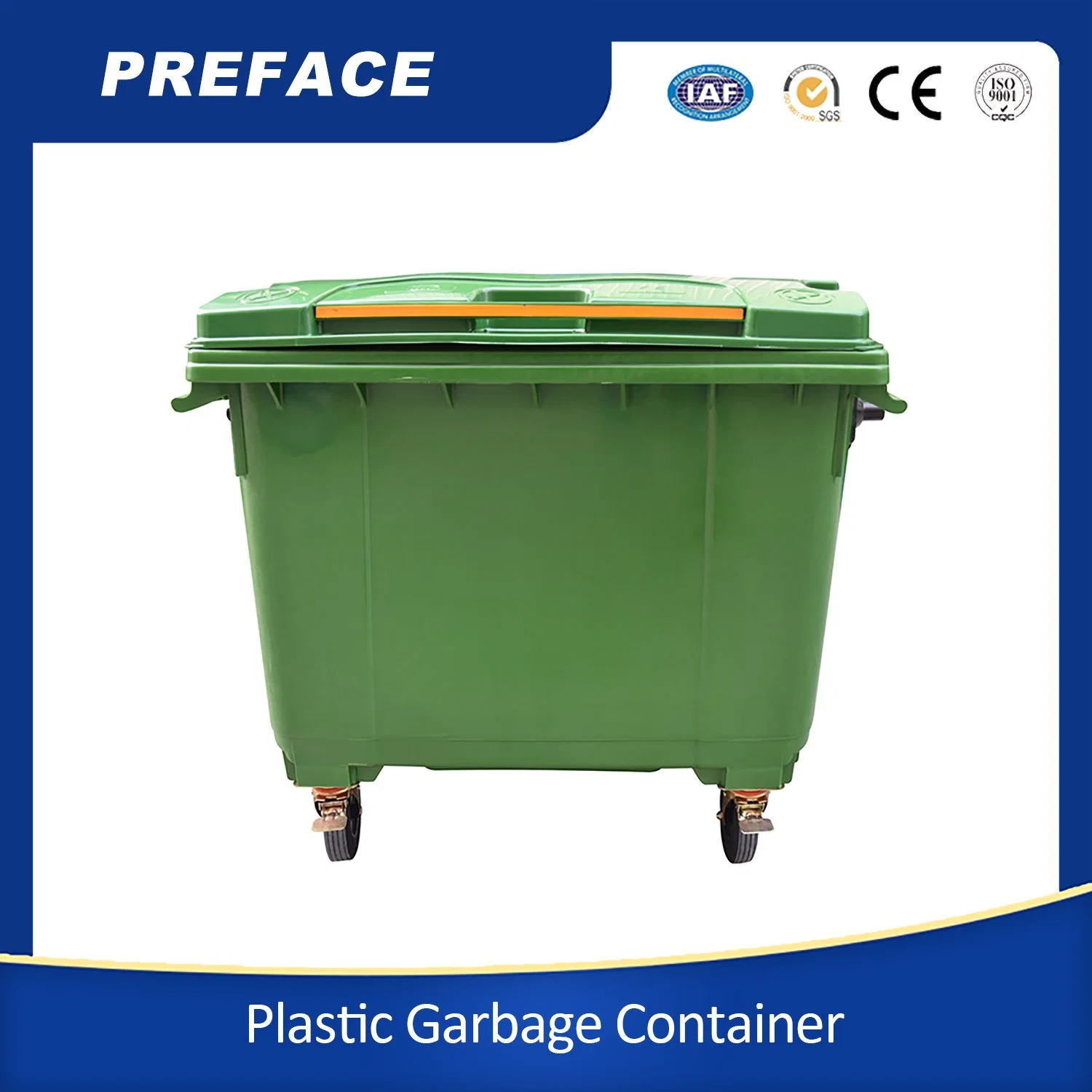 Hot Sale Recycling Garbage Cans Outdoor Waste Bin Plastic Trashbin 1100L Dust Bin Outdoor Trash Can HDPE Outdoor Trash Bin Plastic Dustbin Plastic