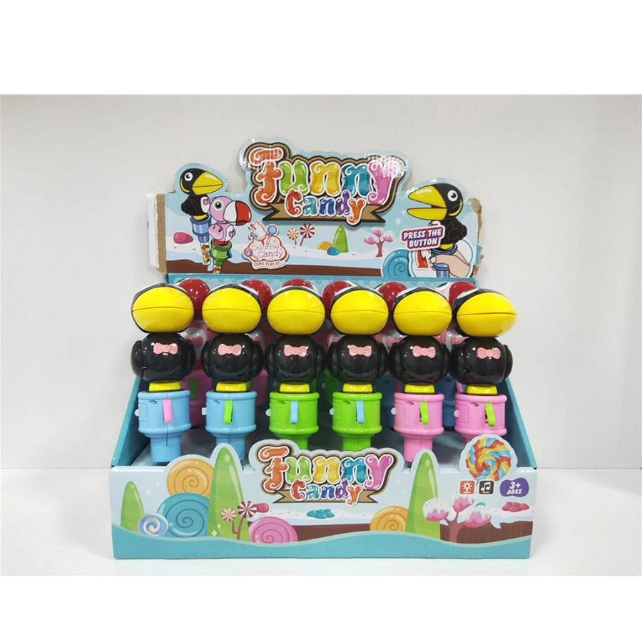 Our Factory Specializes in The Production of Puzzle-Packed Candy Fun Quality Toy Candy-Packed Musical Toucan (12PCS single price)