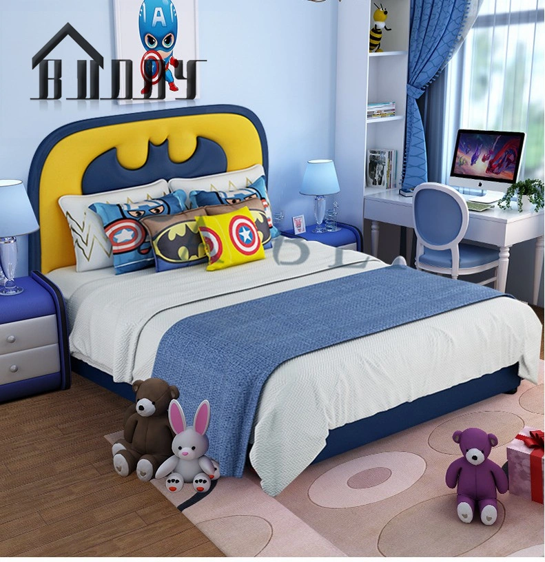 Moderne Kinder Bett Zimmer Möbel Bett Kind PU Bett Kind Bett Holzbett Kinderschlafzimmer Set