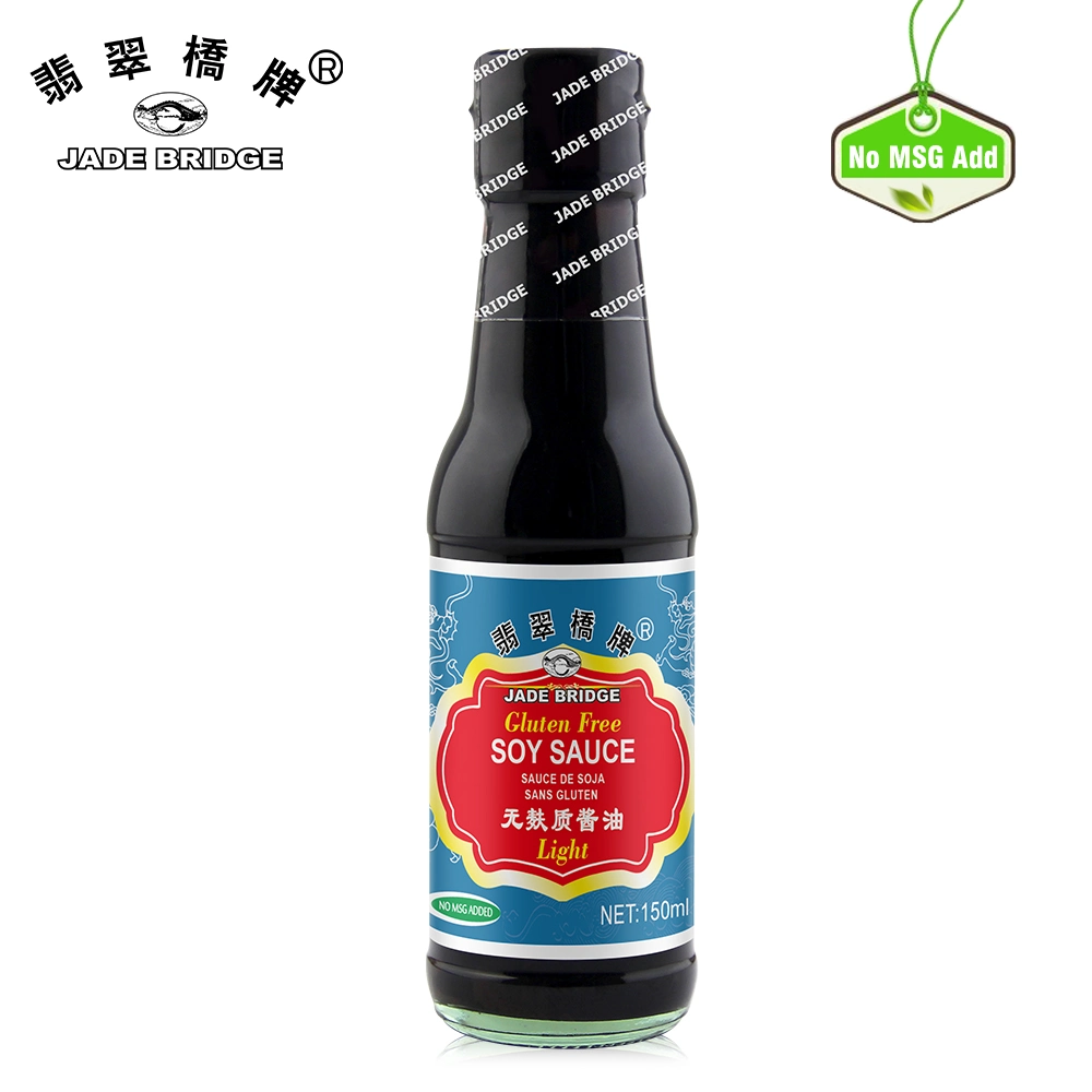 Chinese Manufacturer Glass Bottle Packing Bulk Wholesale/Supplier Jade Bridge 500 Ml Gluten Free Light Soy Sauce