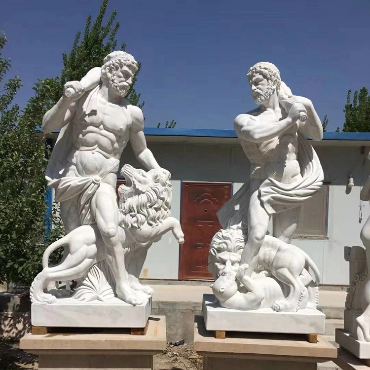 Escultura de arte en piedra Estatuas de mármol de tamaño real para la decoración del hogar