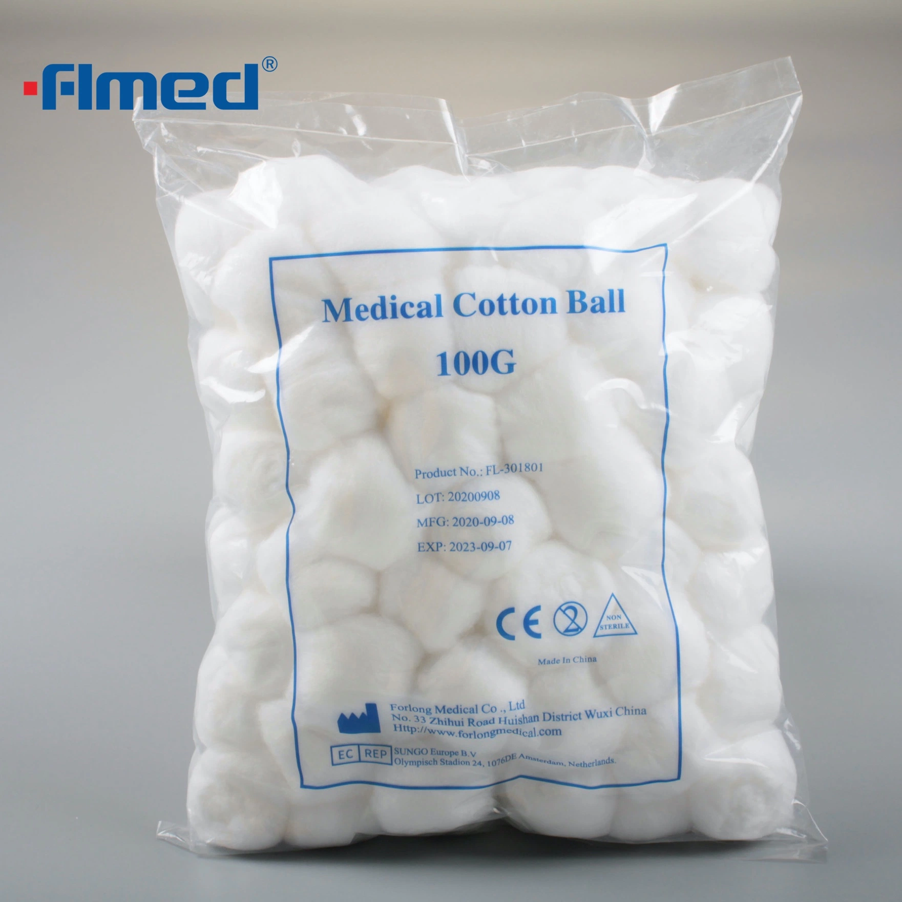 Disposable Medical Dressing Non Sterile 1g Cotton Ball 100PC/Bag