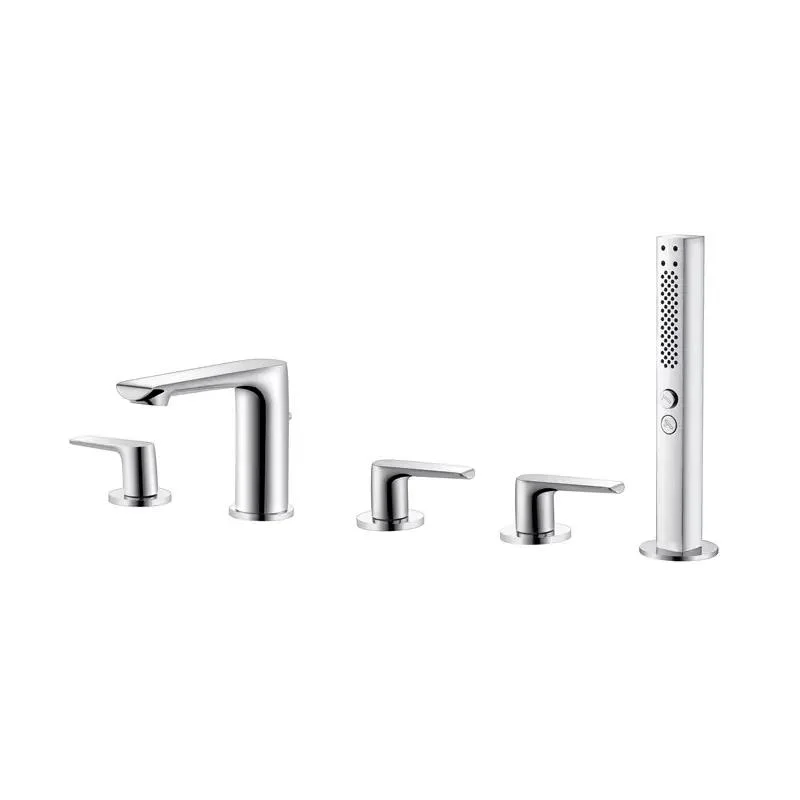 Sanipro Deck Mounted Bath/Shower Faucet Hot and Cold Water 2 Handle Bathtub Mixer Taps Set, Bathroom Tub Sink Tap