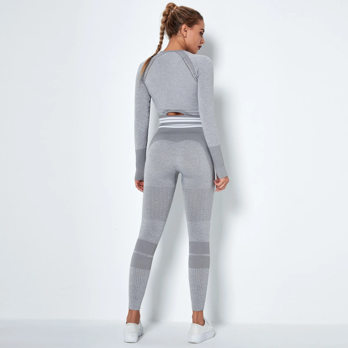 Roupas de moda feminina Leggings sem costura Roupas de ginástica de ioga de fitness Bra de portas Roupas esportivas de academia.