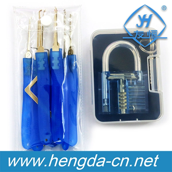 Professional Transparent Cutaway Padlock Practice Lock with 11PCS Locksmith Tools (YH9296)