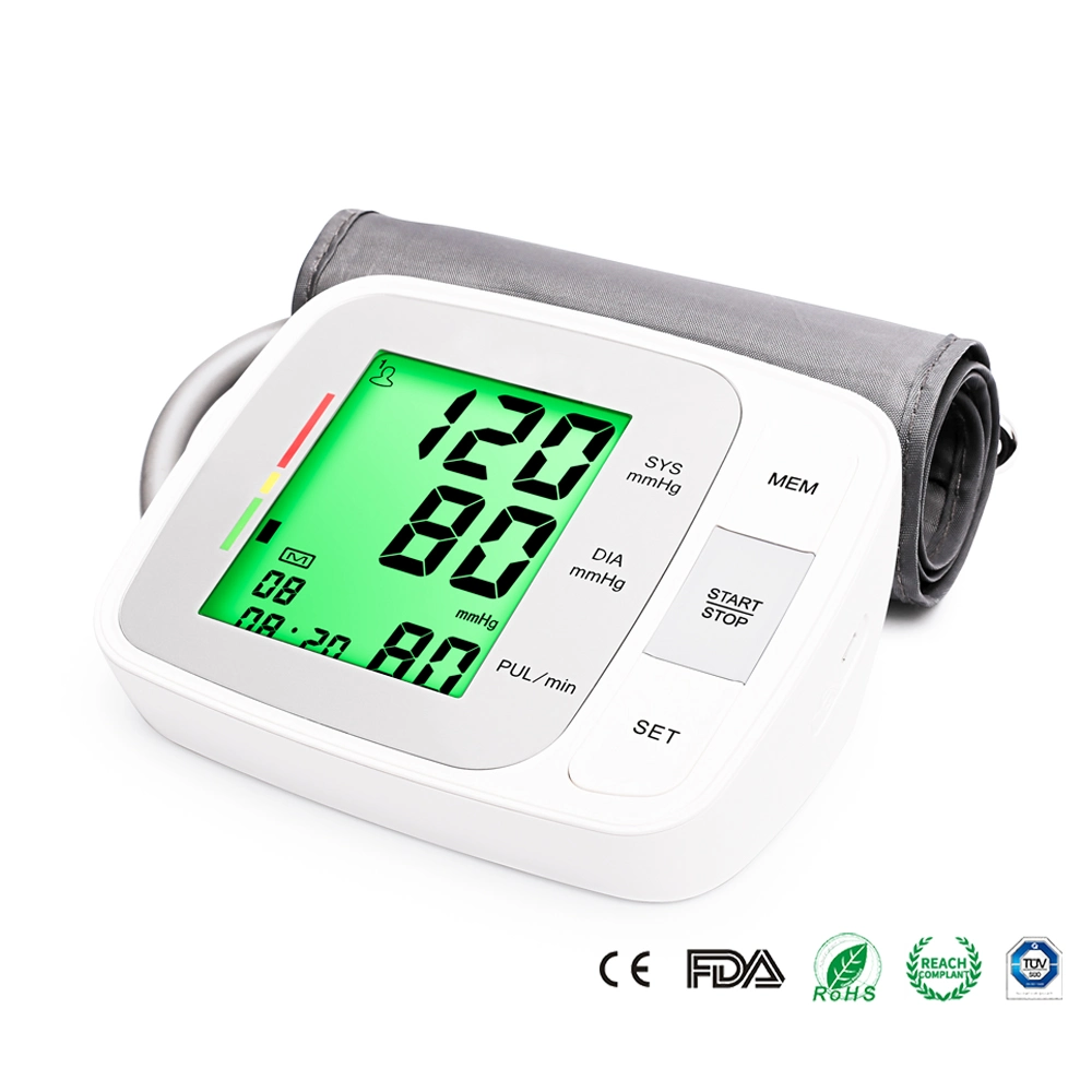 Medidor de Cronómetros de cuidados de saúde do monitor digital de pressão arterial do braço superior Esfigmomanómetro portátil para monitores de pressão arterial