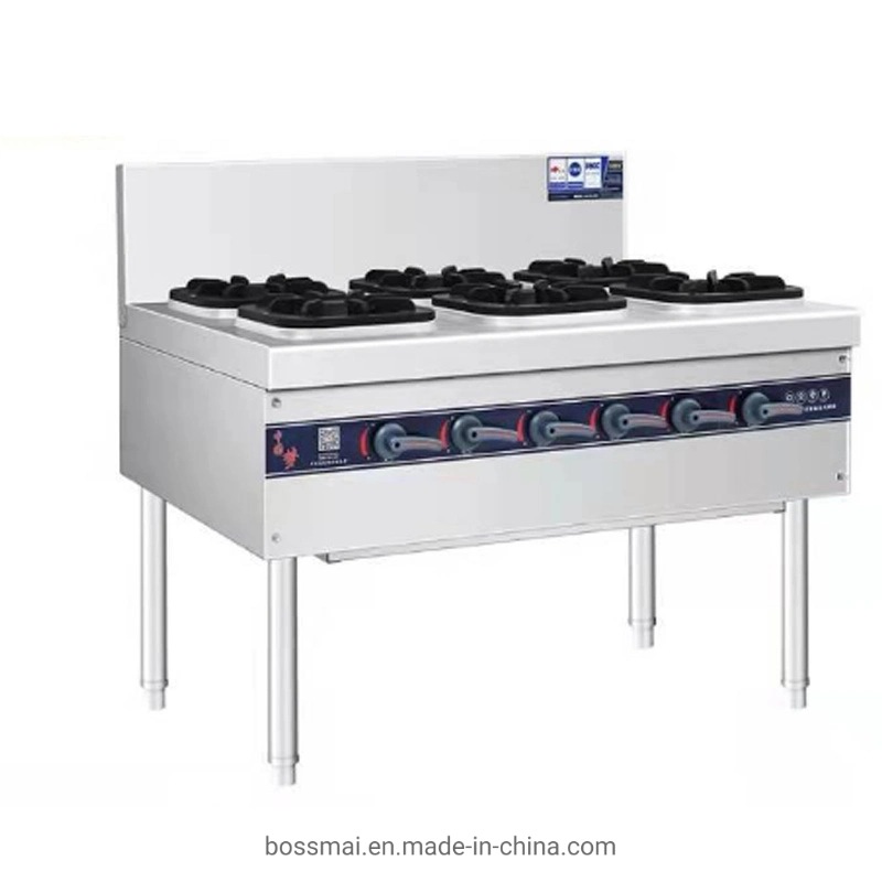 6 equipamento de cozinha queimadores de Fabricante de Equipamento de catering a gama de cozinha fogão a gás a gama de gases com gases com efeito de estufa