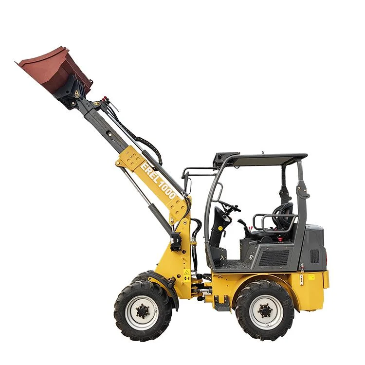 Everun 0.9ton Erel1000 small Construction farm Machinery battery Electric telescopic forklift front loader