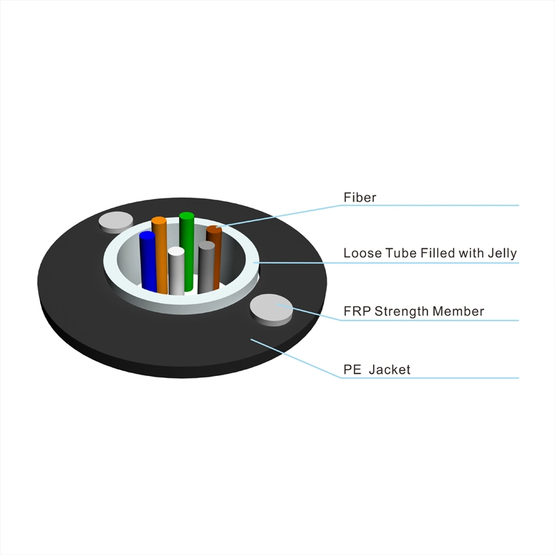 El FRP FTTH todos blindado de 2 núcleos de dieléctrico de cable de fibra óptica para equipos de telecomunicaciones