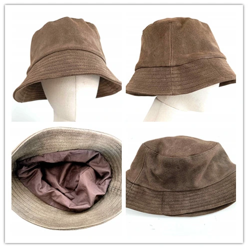 Real Leather Apparel Fishermen Bucket Hat Baseball Snapback Caps