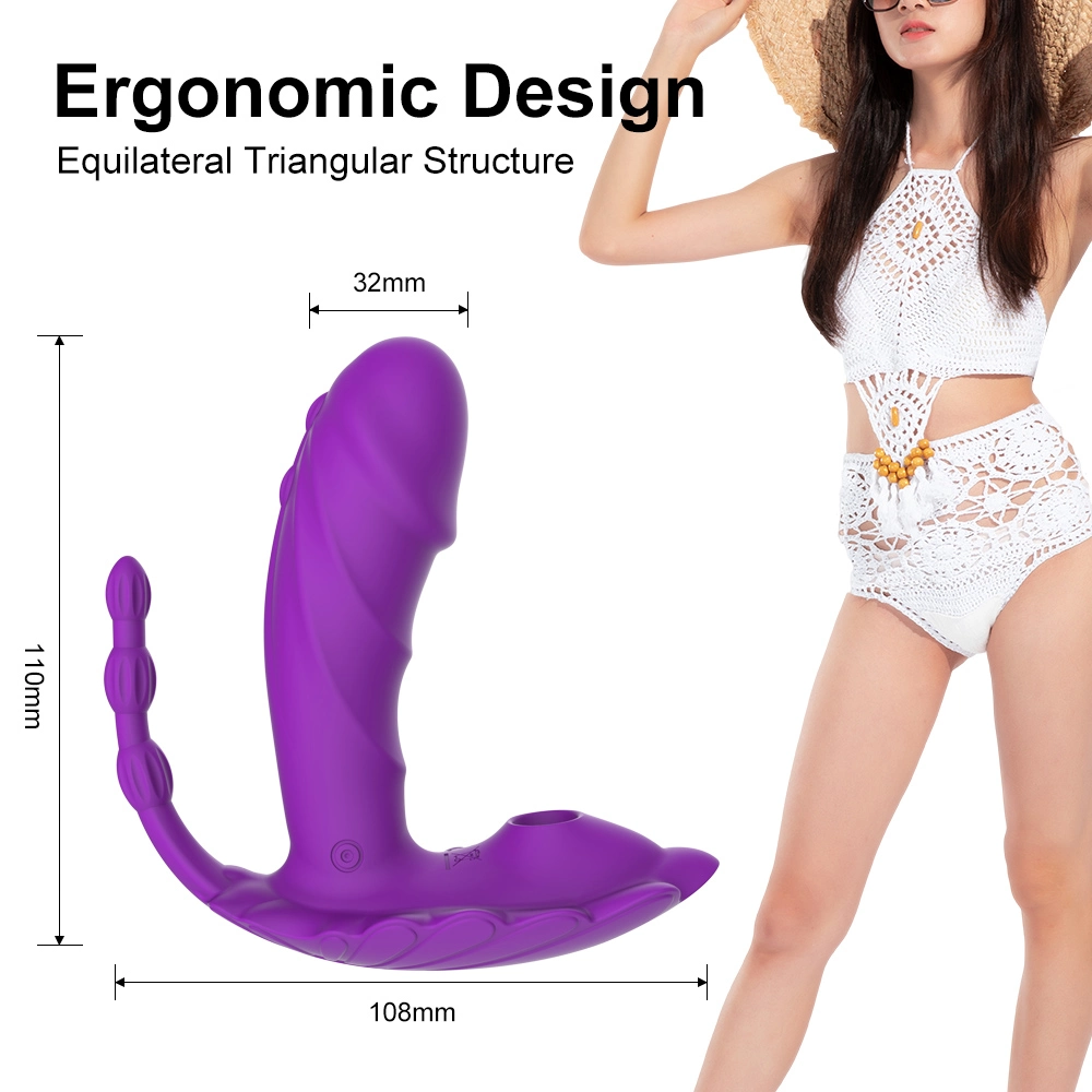 New Clitoris Sucking Silicone Dildo Adult Sex Toy 3-in-1 Vibrator Licking Tongue Sex Toy for Women