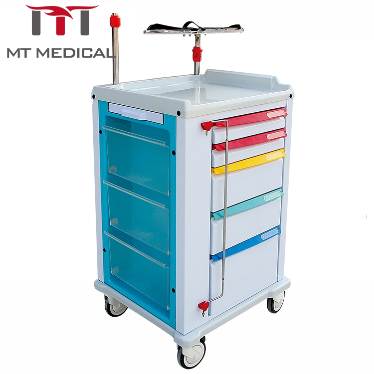 Good Price Hospital Medical Anesthesia Emergency Trolley Professional ABS Plast Больничная сервисная многофункциональная