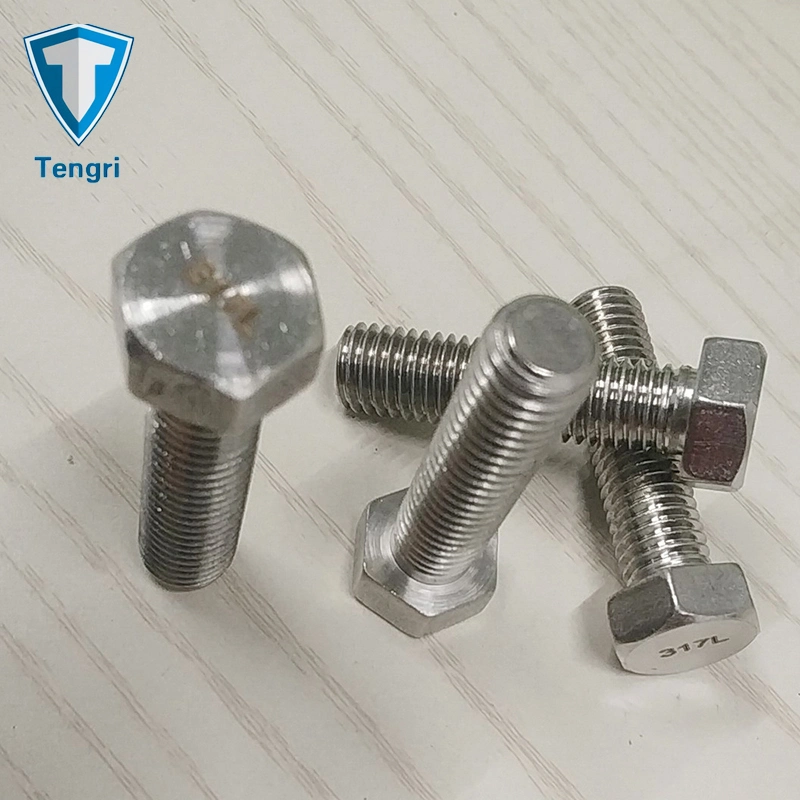 Stainless Steel 317L Hex Setscrew Hex Head Bolt Hex Tap Bolt DIN933 DIN931