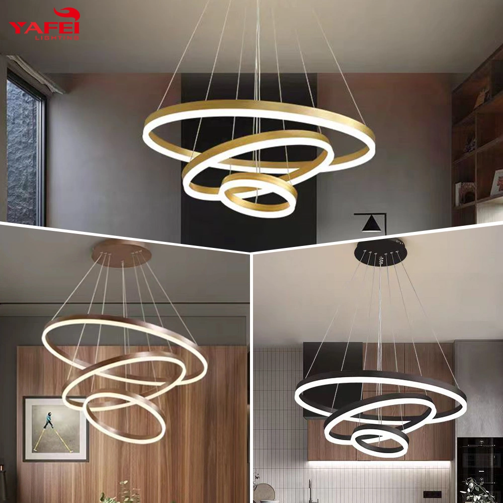 Suporte de sala de estar americano Country Modern Industrial Style LED suspenso Lustre claro