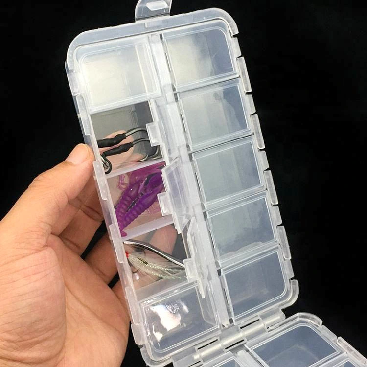 Topwin Mini Fishing Tackle Box 20 Compartments for Small Clear Plastic Waterproof Hooks Lures Baits Fishing Accessories