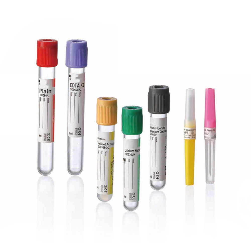 Disposable Glass or Pet EDTA/Plain/Gel&Clot/Heparin/ESR Vacuum or Non-Vacuum Blood Collection Tube