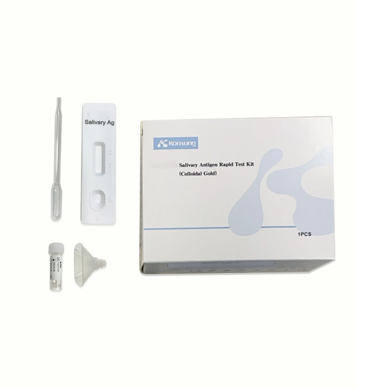 Konsung Medical Painless Cough Testing Plastic Disposable Rapid Test Diagnosis Antigen Saliva Test for 1 Person