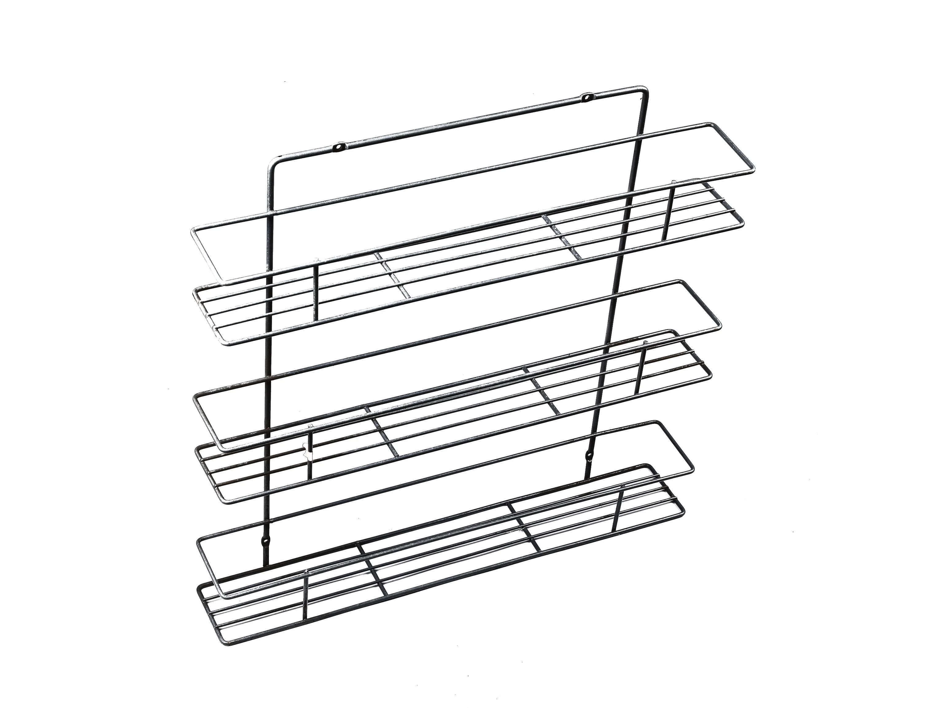 Wire Mesh Stacking Basket Supermarket Storage Rack Snack Fruit Display Shelf