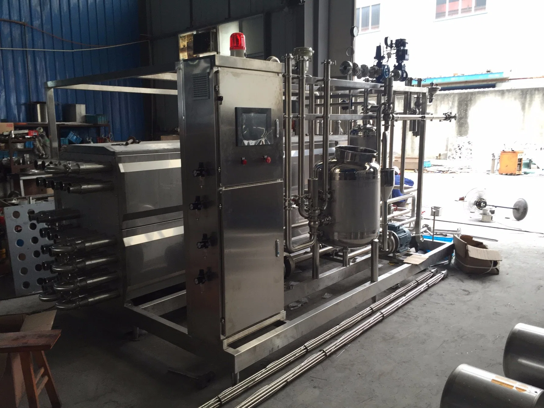 Sanitary Steam Full Automatic Flash Uht Tubular Sterilizer for PLC