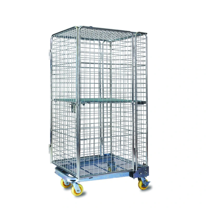 Wire Mesh Folding Security Cargo Warehouse Storage Roll Cage Containers