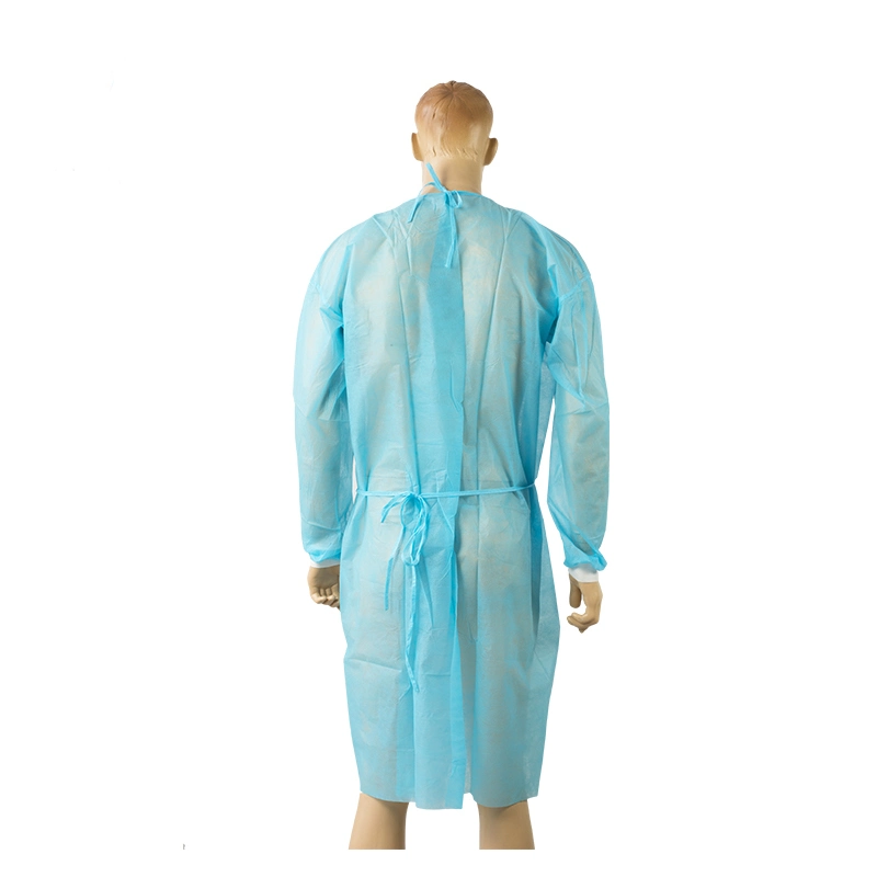 Blue PP Nonwoven Disposable Hospital Protective Surgical Isolation Gown