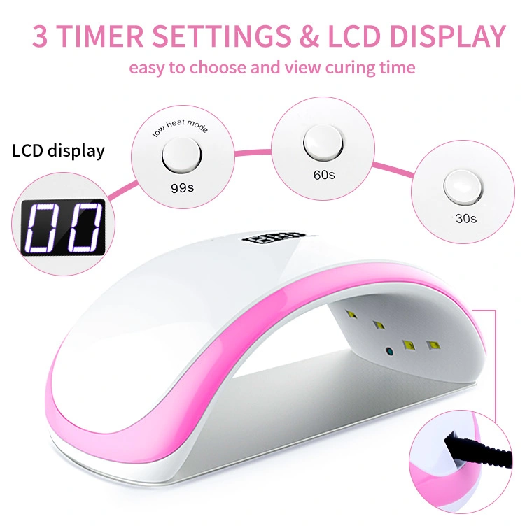 Luz de uñas de alta calidad 36W Salon Use UV Nail Dryer Sensor de máquina Gel de curado Polish LCD Display Manicure LED UV Lámpara de uñas